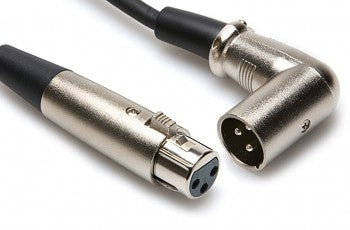Hosa XRR-125 Balanced Interconnect, XLR3F to Right-angle XLR3M, 25 ft