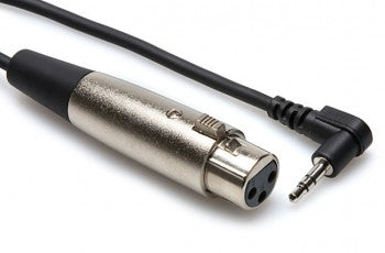 Hosa XVM-110F Camcorder Microphone Cable, XLR3F to Right-angle 3.5 mm TRS, 10 ft