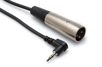 Hosa XVM-102M Camcorder Microphone Cable, Right-angle 3.5 mm TRS to XLR3M, 2 ft