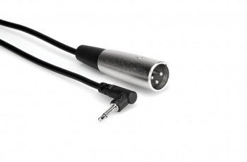 Hosa XVM-305M Camcorder Microphone Cable, Right-angle 3.5 mm TS to XLR3M, 5 ft