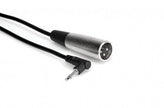 Hosa XVM-305M Camcorder Microphone Cable, Right-angle 3.5 mm TS to XLR3M, 5 ft