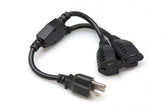Hosa YAC-407 Power Extension Y Cable, Dual NEMA 5-15R to NEMA 5-15P, 18 AWG x 3 OFC