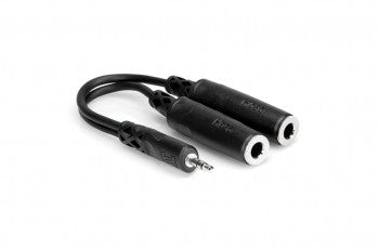 Hosa YMP-233 Y Cable, 3.5 mm TRS to Dual 1/4 in TRSF