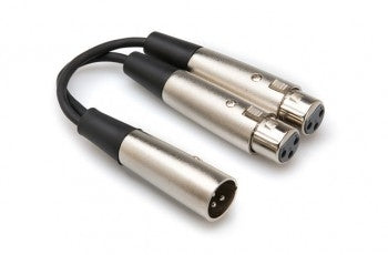 Hosa YXF-101.5 Y Cable, Dual XLR3F to XLR3M, 18 in