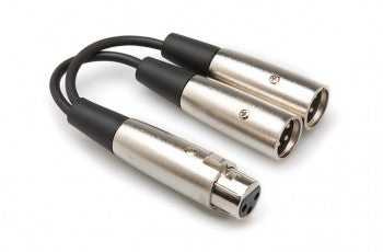 Hosa YXM-101.5 Y Cable, XLR3F to Dual XLR3M, 18 in