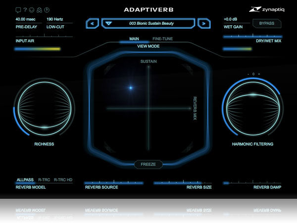 Zynaptiq Adaptiverb Harmonic Tracking Resynthesis Reverb Plugin