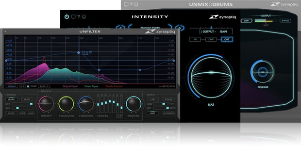Zynaptiq Master Bundle: Intensity, UNMIX::DRUMS, and UNFILTER